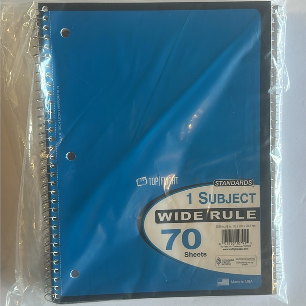 Blue Wide Rule Notebook